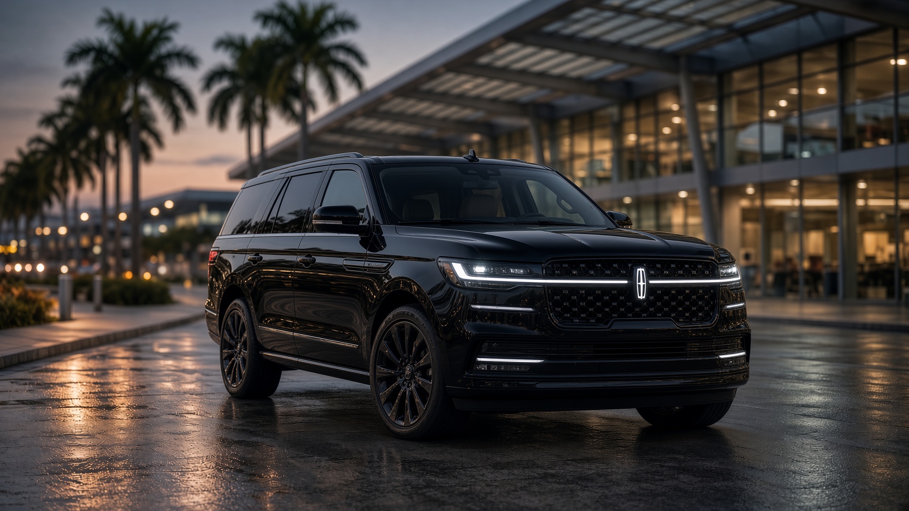Lincoln Navigator at airport arrivals